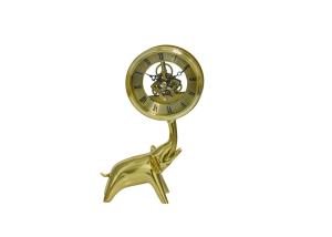 China Gold Vintage Small Skeleton Table Clock , Brass Support Decorative Table Clocks on sale
