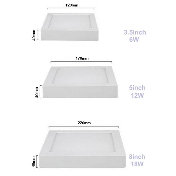 Surface mount Square LED Flat Panel Lighting , ultra slim Warm white led panel light