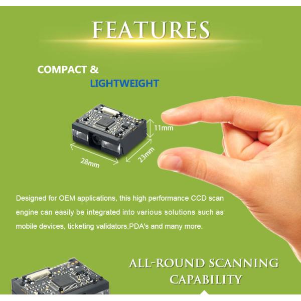 Small Infrared Auto Code Barcode Scan Engine Interface TTL232 For Tablet