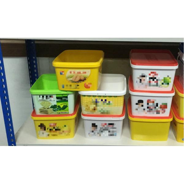 3.2L Disposable Plastic Containers , IML PP Plastic Paint Bucket Round Paint Customized Logo
