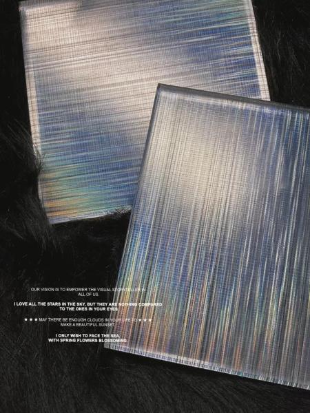 Quality Straight Cut Laminated Glass Panel  Ice Decorative Wire Mesh for sale
