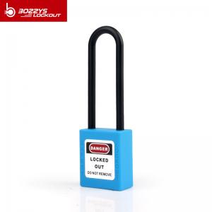 China 2018 BOSHI Most Popular Plastic long nylon shackle safety padlock for industrial safety on sale