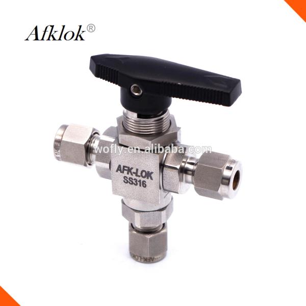 Quality High Pressure SS316 Three Way 6000 psi Gas Stainless Steel Ball Valve for sale