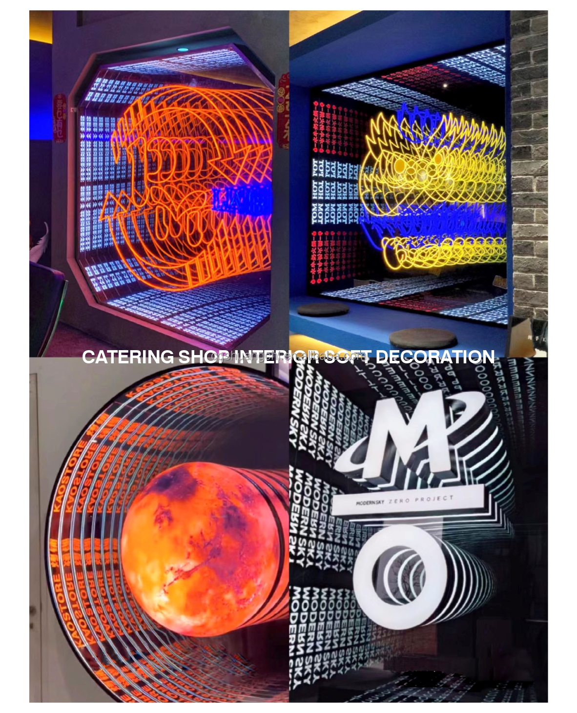 Neon Abyss Mirror The Perfect Addition to Your Space Working Lifetime of 50000 Hours