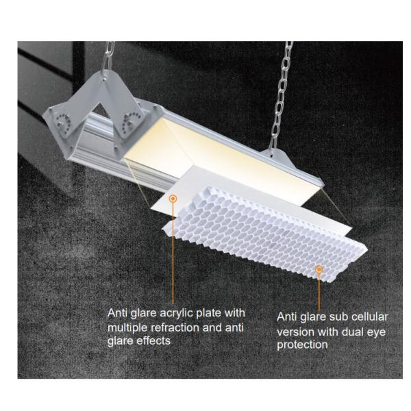 Aluminum+Pc Energy Efficient Led Linear High Bay Light For Outdoors Ip40 Ik08
