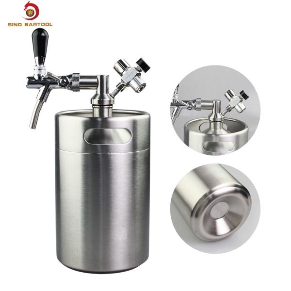 Quality Home Brew 5L Single Wall Pressurized Growler Tap System for sale