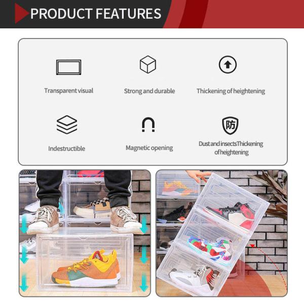 Transparent Durable Waterproof Shoe Storage Box OEM Moistureproof Weight 860g