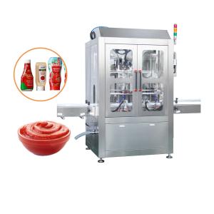 China Auto Tomato Paste Filling Machine Sauce Filling Packing Machine Manufacturer With PLC Control on sale
