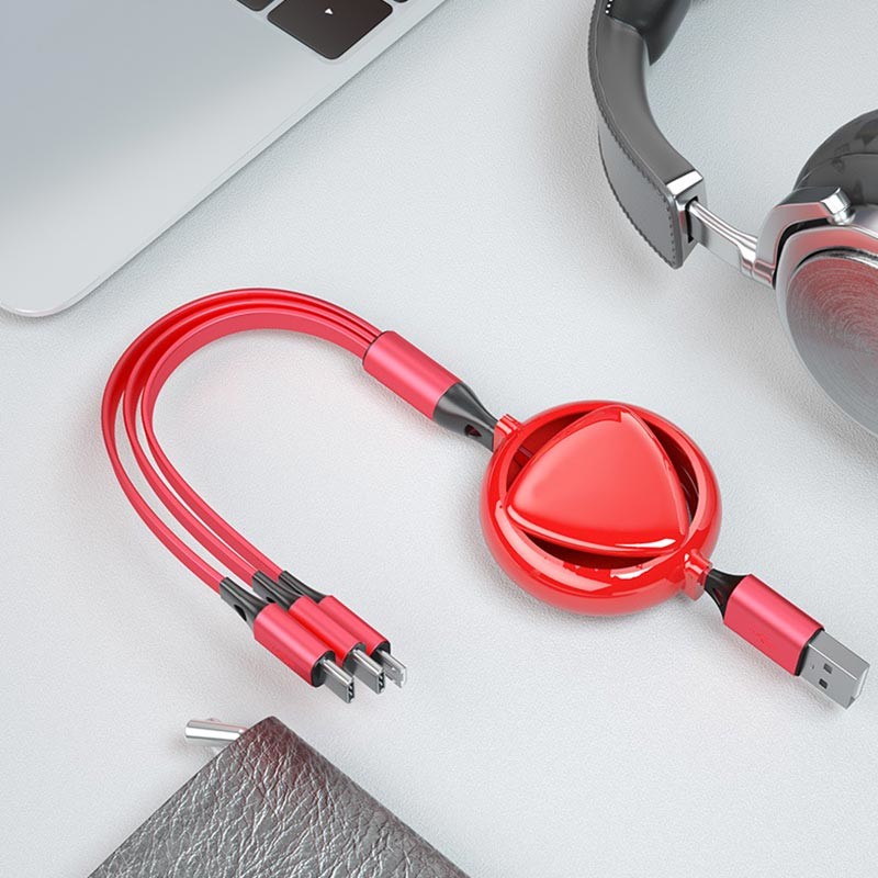 Pure copper Max 2.4A Fast Charging USB Cables Micro Type C 3 In 1
