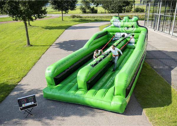 Quality Two Lanes Inflatable Bungee Run , Inflatable Amusement Park For Children for sale