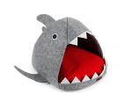 Mechanical Wash Felted Wool Cat House Shark Pattern With Detachable Mat