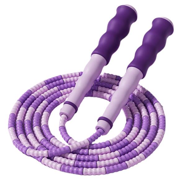 Quality Purple Color Fitness Jump Rope Soft Beaded Skipping Rope For Children for sale