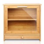 Rectangle Bamboo Bread Storage Box for Loaves and Pastries Stackable Double