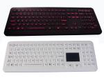Rubber hygienic IP65 illuminated USB medical keyboard with FN numeric keys