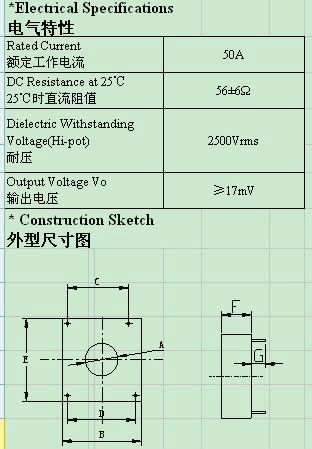 50A Zero Phase Current Transformer PCB Mounting with Leakage Circuit Protection