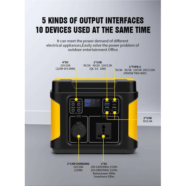 Lightweight Emergency Portable Power Station Rechargeable Generator 300W 296wh