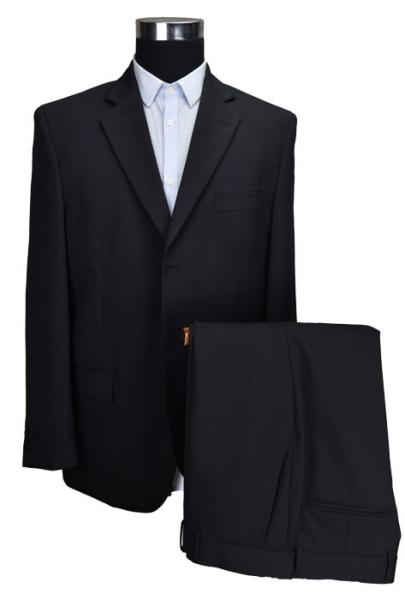 Quality Excellent Workmanship Mens Tailored Tuxedo Suit  2 Piece Black T/R Fabric for sale