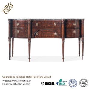 China Contemporary Black Wood Console Table With Drawers / MarbleTable Board Dark Oak Console Table on sale