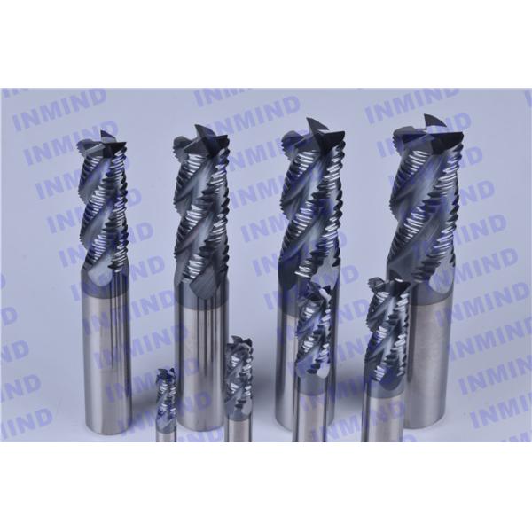 AlTiN NANO Coating HRC55 Roughing End Mills 4 Flute 6mm / 8mm Diameter