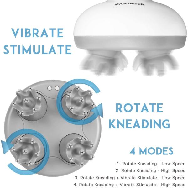 Wireless Waterproof Head Scalp Massager Machine Silicon Low Noise 35db