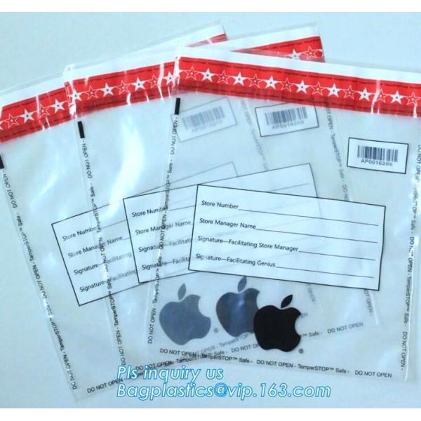 money locking security bag courier plastic bag, plastic self adhesive evidence bag/security bag, Temper-Evident Bags, De