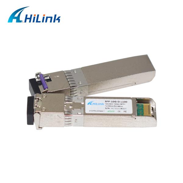 10Gb/S 100KM BiDi SFP+ Transceiver 1490/1550nm Single Module LC Connector DOM