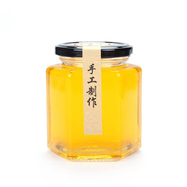 Quality Handmade Stackable Glass Jam Jar Hexagonal Shape Small For Food Storage for sale
