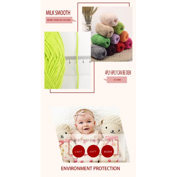 50g 100g Hand Arm Knit Yarn 4ply 8ply Wool Crochet Cotton Yarn For Hand Knitting