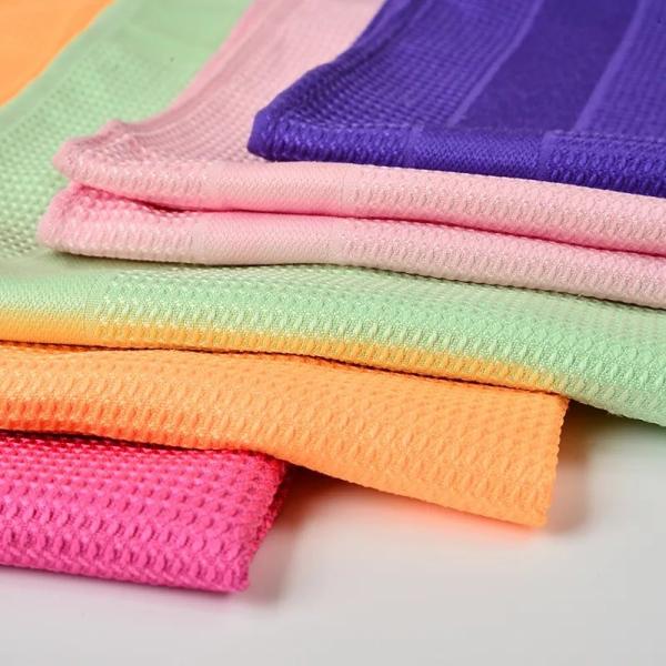 Quality KILINE Cleaning Cloths Kitchen Car Wash Microfiber Towel 80 Polyester 20 Polyamide Clean Microfiber Woven Waffle Towel for sale