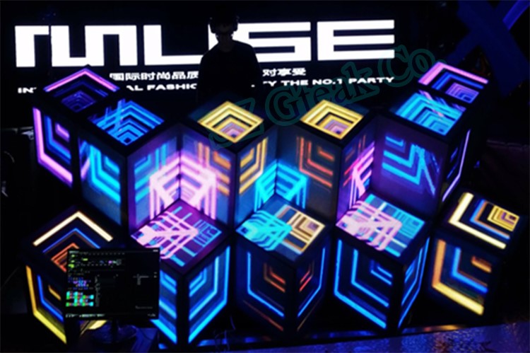 Full color cube magic led pixel 3d dj booth