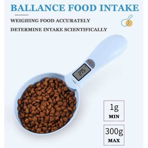 Food Weight Measuring Scale Digital Display Portable Pet Measure Spoon for Cat and Dog Feeding