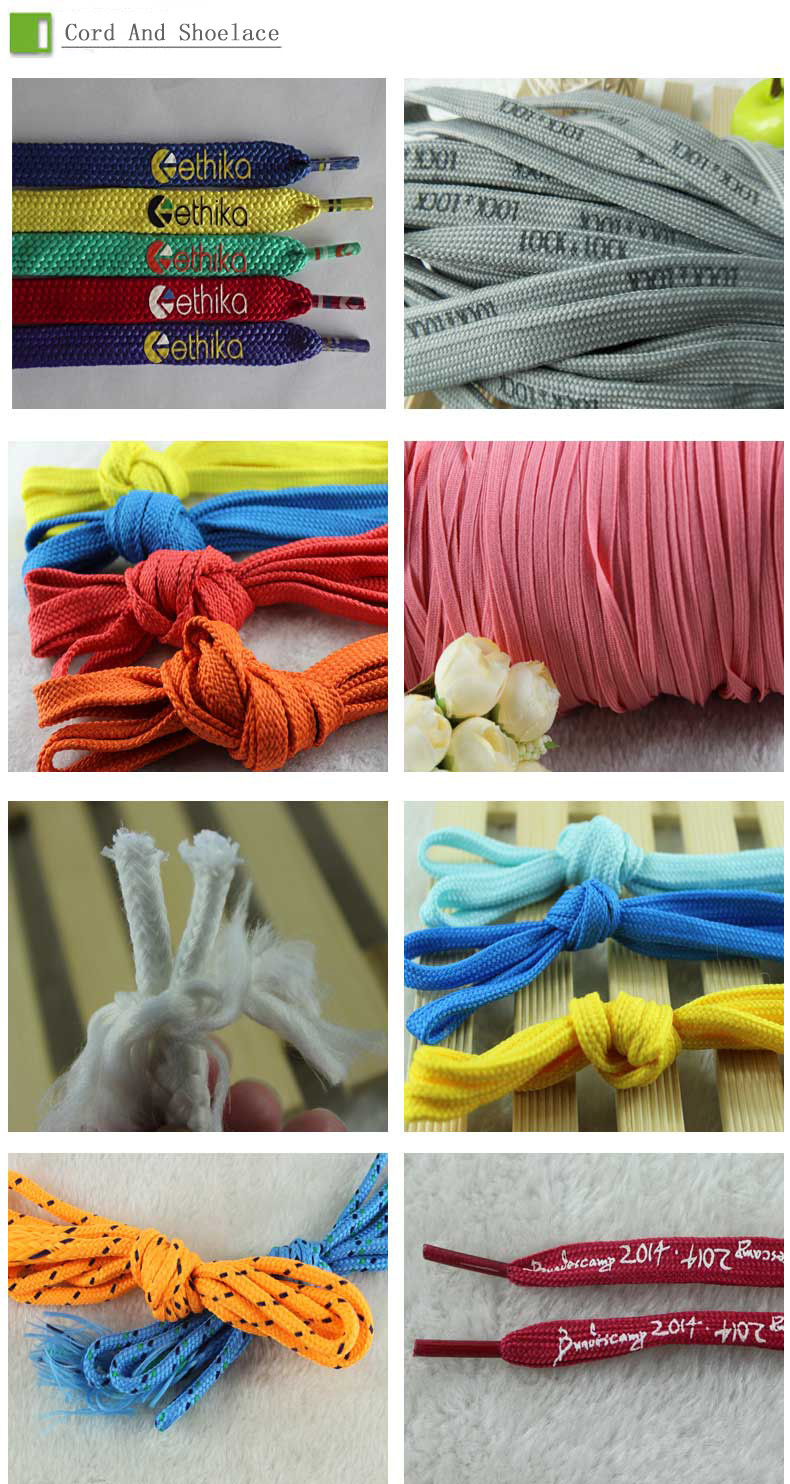 100 Polyester Drawcord Custom Shoelace Printed Shoestring 5mm-20mm