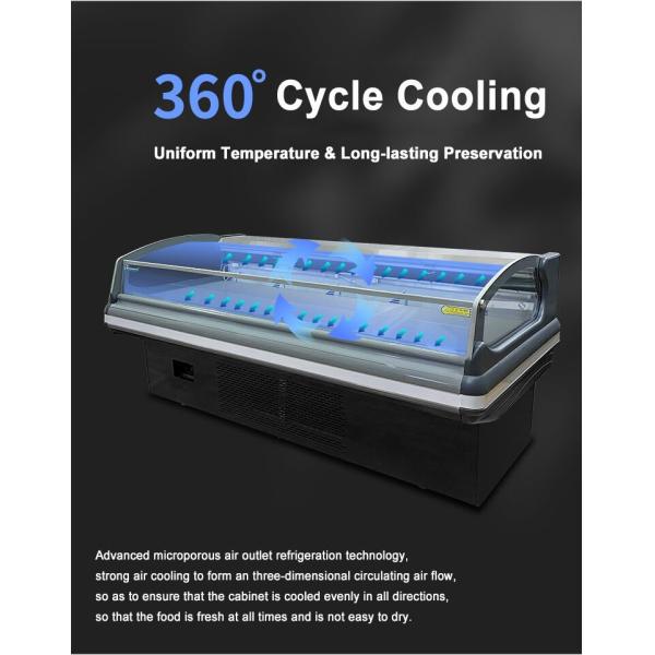 Butchery Equipment Fresh Meat Display Refrigerator Butcher Shop Seafood Fish Display Freezer