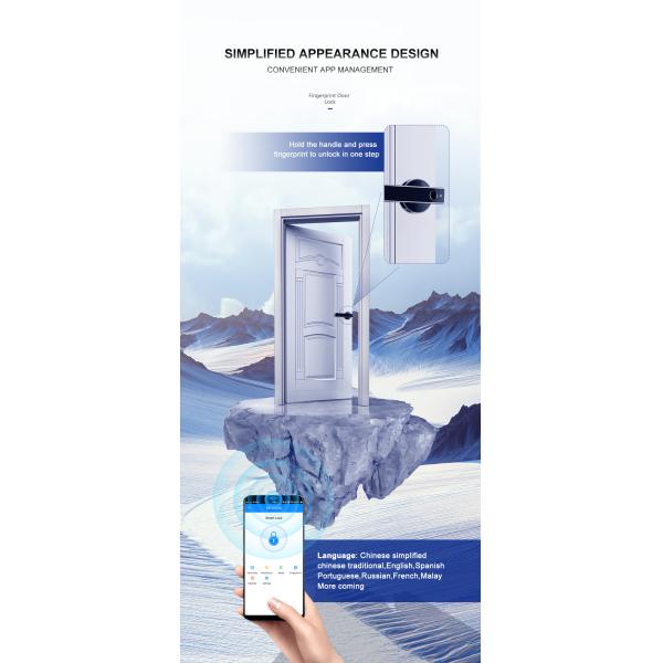 Wifi Smartphone Apartment Door Locks Electronic Keyless Door Lock / Fingerprint Unlock Door Locks