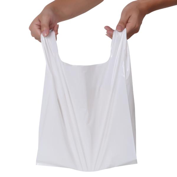 Industrial Shopping HDPE T-Shirt Bag with Biodegradable Smiling Face and Heat Seal Handle