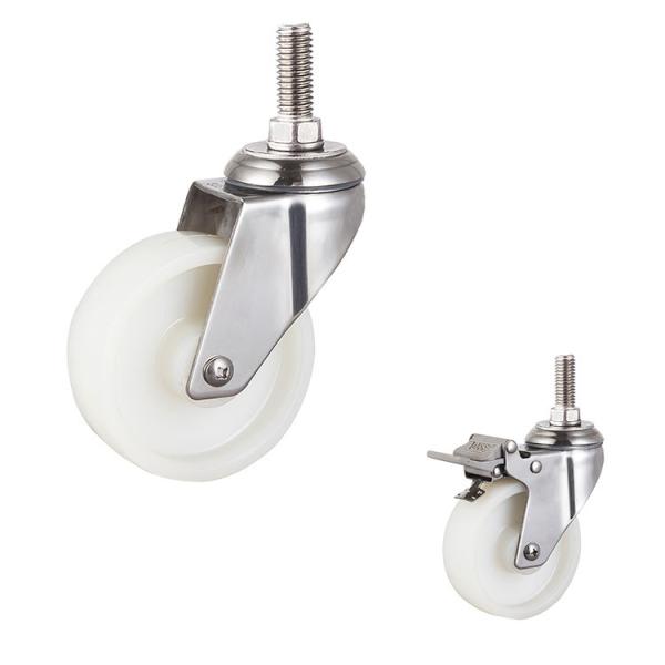 Quality Solid  4 Inch Wheel Threaded Stem Rotating Trolley Wheels for sale