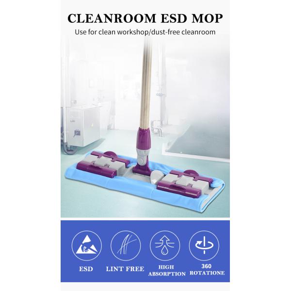 PP Long Flat Microfiber Clean Room Mops Dust Free