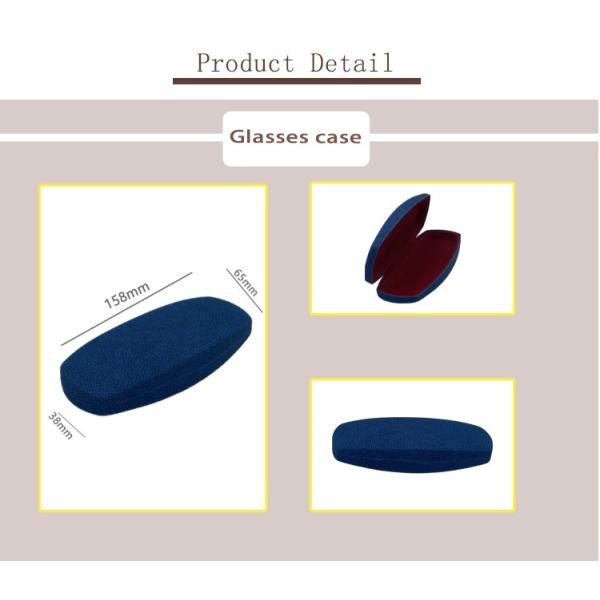Blue Iron Frame Clamshell Hard Leather Glasses Case