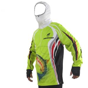 China Hooded Uv Fishing Shirts / Fishing Team Jerseys Flat Bottom Waterproof on sale