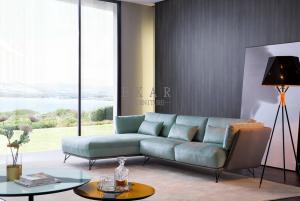 China Recliner Set Fabric Latest L Shaped Sofa Design on sale