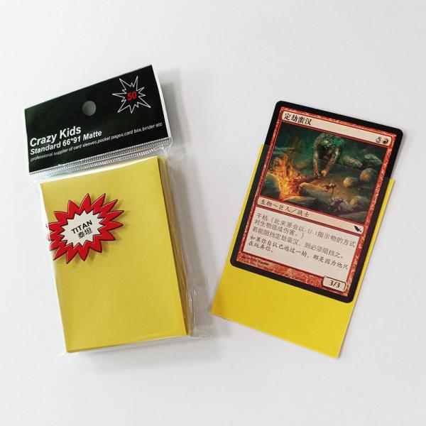 Quality Yellow Magic Gathering Card Sleeves Polypropylene Back 66X91mm for sale