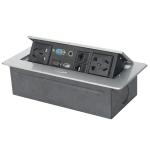 Multimedia conference desktop recessed mounted power socket with usb