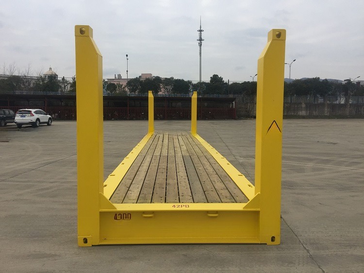 70 cbm Capacity 40' Fixed Corner Post Flat Rack Flatrack Shipping Container 500KGS Max Gross Weight