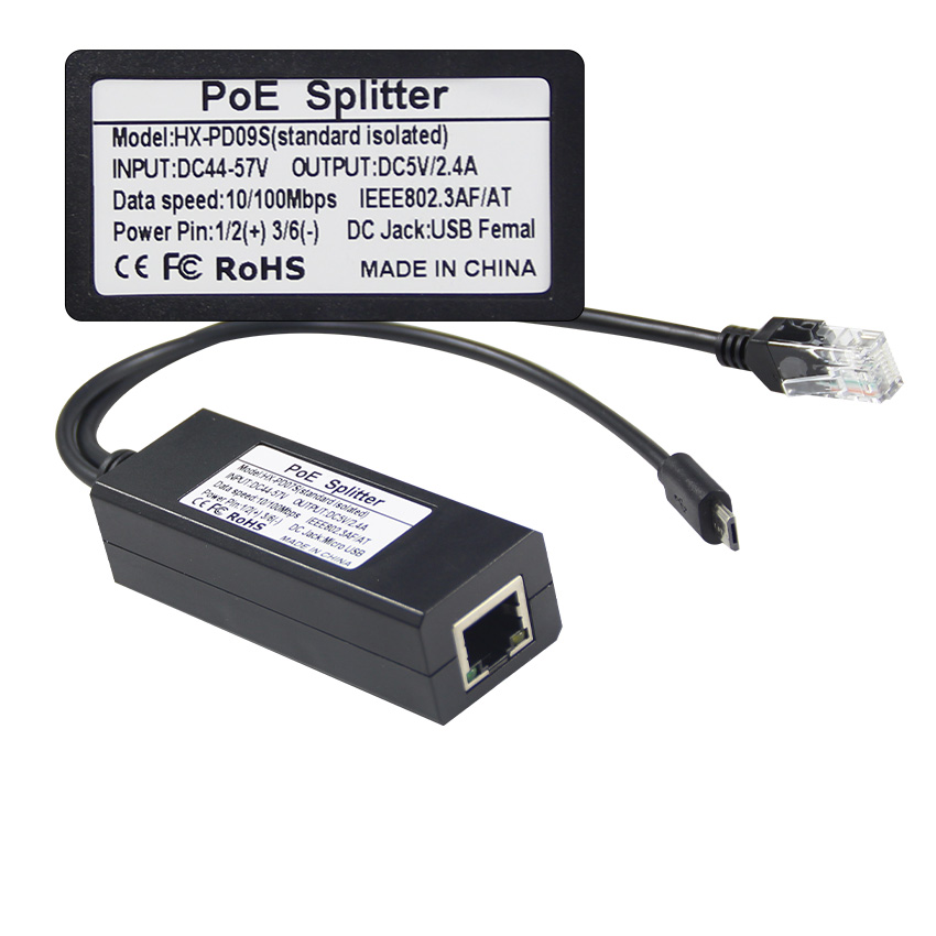 12v 2a Type C and Lan Port RJ 45 Connect USB Poe Splitter for Power Over Ethernet