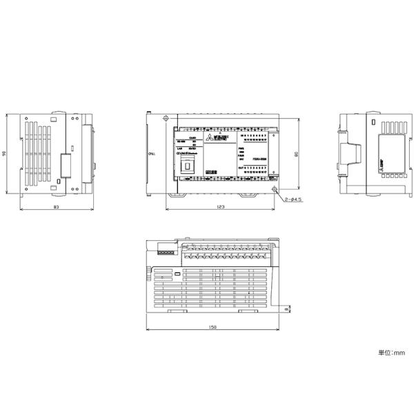 FX5U-32MT/ES ダウンロード(外形図・CAD) MELSEC iQ-F シーケンサ MELSEC 仕様から探す｜三菱電機 FA