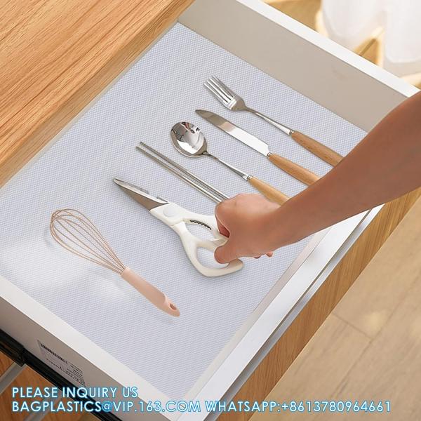 Kitchen Shelf Liner Drawer Liners, Non-Adhesive Refrigerator Liners Waterproof Fridge Mats With Strong Durable