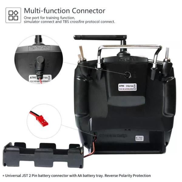 AT9S PRO 10/12 Channels 2.4GHz RC Radio Transmitter and Receiver R9DS Remote Controller for Fpv Racing Drone