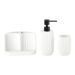 White Polyresin Kitchen Utility Caddy For Bathroom Countertop Utensil Caddy With