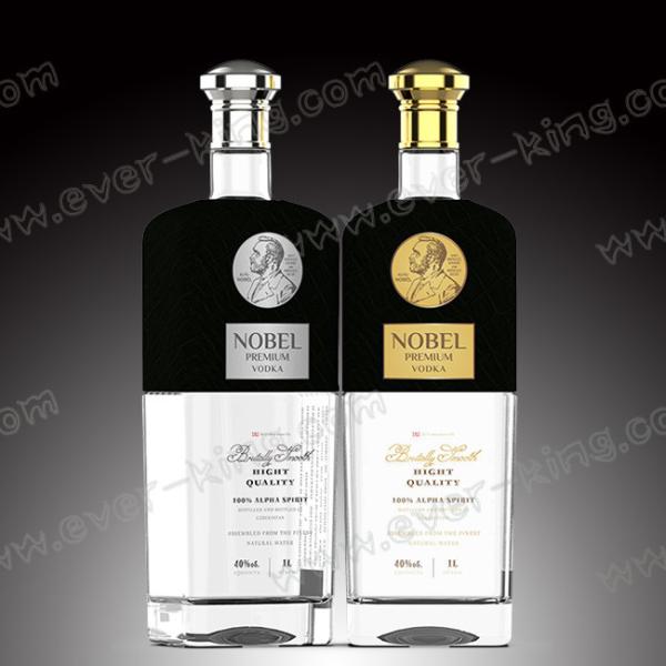 Quality Luxury Spirit Flint Glass Bottle 1000ML For Vodka for sale