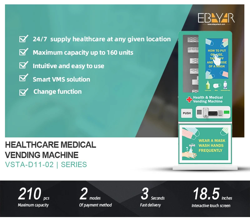 PPE Vending Machine With Temperature Scanner Thermometer For Hospital
